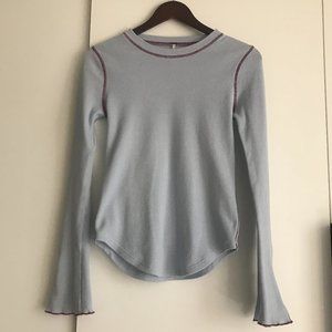 Free People Zip It Cuff Thermal Light Blue